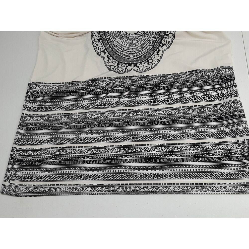 5th and Love Dress Shift Black White Aztec Print 3/4 Sleeve Abstract Sz M - Picture 5 of 12